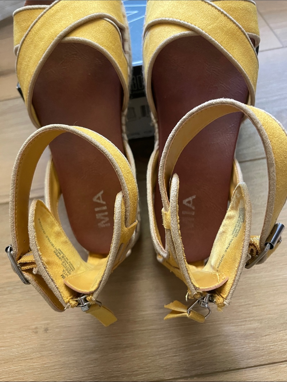 MIA Yellow Espadrille Vita Platform Sandal with Ankle Strap - Picture 2 of 6